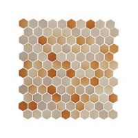 hexagon mosaic beige brown