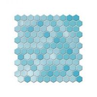 hexagon mosaic pool blue