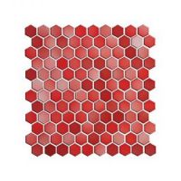 hexagon mosaic red light red