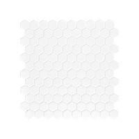 hexagon mosaic white satin